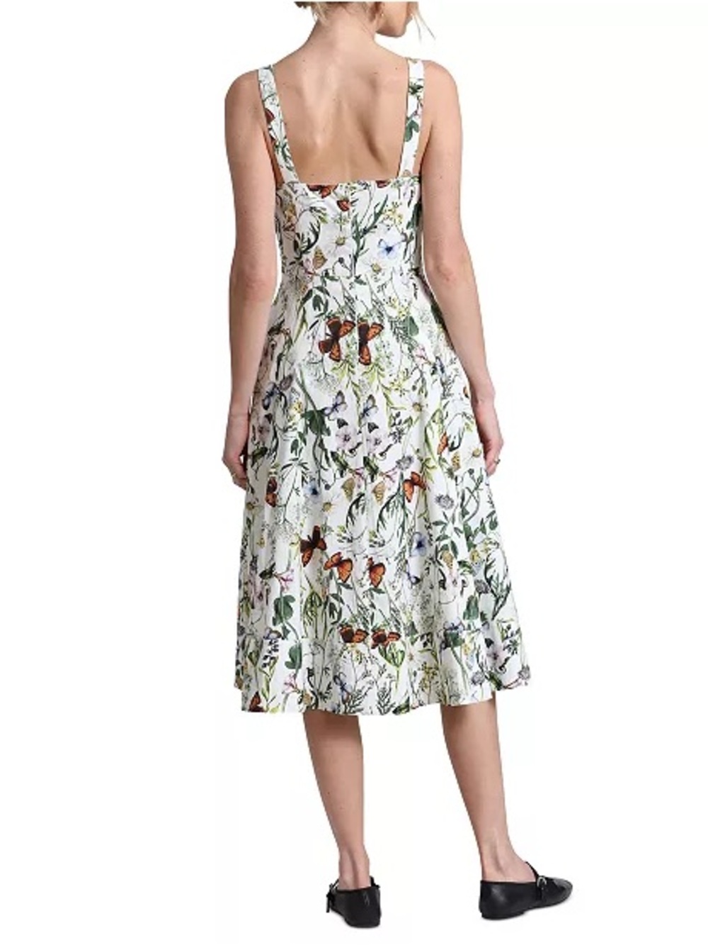 Avec Les Filles Butterfly Floral Botanical Fit Flare Midi Dress 12 Wedding Guest - Picture 4 of 16